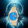 Imagem de Relógio Oremte Duplo Calendario Prova D Agua Masculino Pulseira Mista Dourado/Prata