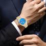 Imagem de Relógio Oremte Duplo Calendario Prova D Agua Masculino Pulseira Mista Dourado/Prata