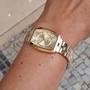 Imagem de Relogio Orient feminino dourado quadrado classico retangular aço inox LGSS0059 C1KX