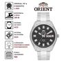 Imagem de Relógio Orient Masculino Automático Aço Inoxidável Casual Prova Dágua 3 Estrelas Calendário Duplo Prata 469SS076F