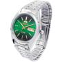 Imagem de Relógio ORIENT masculino automático prata verde 469WA3F E1SX