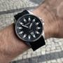 Imagem de Relogio Orient Masculino prata mostrador preto pulseira de borracha silicone a prova dágua com calendario MBSP1031 P1PX
