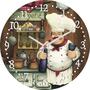 Imagem de Relógio Parede Cozinheiro Cozinha Chefe Vintage Retrô 30cm