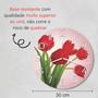 Imagem de Relogio Parede Decorativo Flor para Cozinha Sala Casa Tulipa Vermelha Presente 30cm