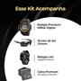 Imagem de relogio prova dagua digital + oculos sol proteçao uv grande cronometro data ajustavel esportivo robusto alarme preto
