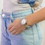 Imagem de Relógio Quartz Feminino Aço Inoxidavel Prata Com Garantia