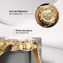 Imagem de Relógio Quartzo Masculino Dourado Prova D'água + Kit Corrente Pulseira Banhado a Ouro 18k