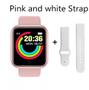 Imagem de Relógio Smartwatch Digital Y68 40mm Original Masculino E Feminino Bluetooth Rosa + Pulseira Branca