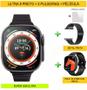 Imagem de Relógio Smartwatch GS8 Ultra 8 45mm Rede Social Ligações KIT 3 Puls. Milanese+Ocean+Pelíc.