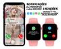 Imagem de Relógio Smartwatch Presente para Mãe Preto Serie 9 Rosa Faz e Recebe Ligações Envio Imediato