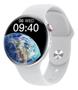 Imagem de Relogio Smartwatch Redondo Feminino Branco Serie 9 Para Samsung Android e IOS