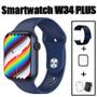 Imagem de Relogio smartwatch w34 plus  + pelicula + case + pulseira de aço