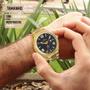 Imagem de Relógio Technos Masculino Dourado Preto Prova d'água com 1 ano de garantia com carteira