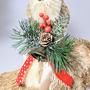 Imagem de Rena Deitada De Palha Com Brilho 28X33X20Cm Enfeite De Natal