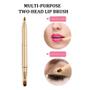 Imagem de Requintado Professional Lip Brush Applicators-Retractable Lipstick Brushes- Batom Gloss Maquiagem Brush Tool For Women and Girls (Two-Head-Gold)