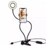 Imagem de Ring Light de Mesa com Suporte para Celular de Led Profissional com 3 Tipos de Luz
