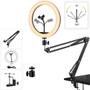 Imagem de Ring Light Flexível Luz Led Usb Com Suporte Articulado De Mesa Estúdio Make Youtuber Aula