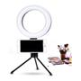 Imagem de Ring Light Iluminador Anel Luz 16cm 6 Polegadas Com Tripé e Suporte Celular