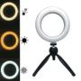 Imagem de Ring Light Iluminador Led Tripé Suporte Celular Mesa 16Cm