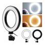 Imagem de Ring Light Iluminador Luz Mesa Tripé 16Cm 3 Cores 10 Níveis