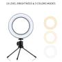 Imagem de Ring Light Led Mesa Iluminador Pequena Tripé 6 Polegada 16cm com Suporte de Celular