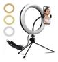 Imagem de Ring Light Mesa Suporte Led 20cm Tripe Usb Ate 6000k 8p