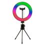 Imagem de Ring Light P Colorida 20Cm Tripé Mesa Suporte Cel Mj20