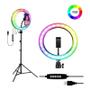 Imagem de Ring Light Rgb Colorida 12 Polegadas Led 30Cm + Tripé 2M