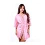 Imagem de Robe robby roupão microfibra renda kimono feminino Rosa