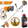 Imagem de Roçadeira Profissional RL520-P Plus Tekna Á Gasolina 52cc 2HP de Potência Robusta e de Alta Performance Com Partida Leve e Fácil Modelo Completo Com Lâmina 3 Pontas e Cabeçote Nylon + ÓLEO TOYAMA