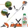 Imagem de Roçadeira Vulcan VR430P Lâmina 3 Pontas Ideal na Manutenção de Rodovias + Óleo 2 Tempos Stihl 500ml