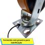 Imagem de Roda Rodízio Giratório 6" Carga Pesada 300 kg Com Base  