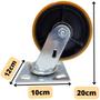 Imagem de Roda Rodízio Giratório 6" Carga Pesada 300 kg Com Base  