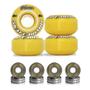 Imagem de Rodas Para Skate Mentex 53mm Amarela Dureza 95a Com Rolamentos ABEC-5