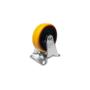 Imagem de Rodinha 100Mm Ferro Com Poliuretano 4 Pol Com Placa Fixa