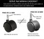 Imagem de Rodinha De Cadeira Kit 5 Rodízios Nylon com Pino de 10 mm com Bucha