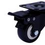 Imagem de Rodizio Giratório Roda de 40mm Com Rolamento E Freio Duplo Preto