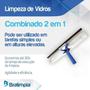 Imagem de Rodo combinado bralimpia 25 cm limpa vidros sem cabo 