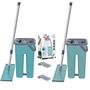 Imagem de Rodo Mop Flat E Balde 5L Para Limpeza 4 Refis - Kit 2 Mops