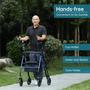 Imagem de Rollator Walker ELENKER vertical com assento e encosto azul