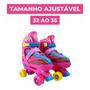 Imagem de Roller Patins Infantil Regulável 34 a 37 Quad 4 Rodas + Kit Proteção Capacete - Unitoys 1321