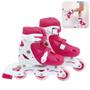 Imagem de Roller Patins Infantil Rosa Ajustavel do 30 Ao 33  Mor 