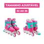 Imagem de Roller Patins Inline Rosa Ajustável 33-37  Kit de Proteção