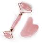 Imagem de Rolo Massageador Facial Quartzo Rosa Gua Sha Jade Anti Rugas