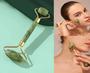 Imagem de Rolo Massageador Pedra De Jade Original Rolinho Facial Relaxante Facial Anti Rugas Anti Estesse