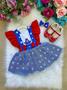 Imagem de Romper/Vestido Princesa  Galinha Pintadinha Azul e Vermelho