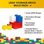 Imagem de Room Copenhagen, Lego Storage Brick Multipack - Inclui 4 tijolos empilháveis - 4 peças, cores clássicas