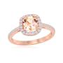 Imagem de Rosa de prata esterlina GP Square Morganite CZ Ring, Tamanho 6