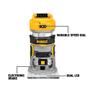 Imagem de Roteador sem fio DEWALT 20V Max XR sem escova (DCW600B) somente para ferramentas