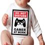 Imagem de Roupa Body Bebê Manga Comprida Estampado Gamer at work